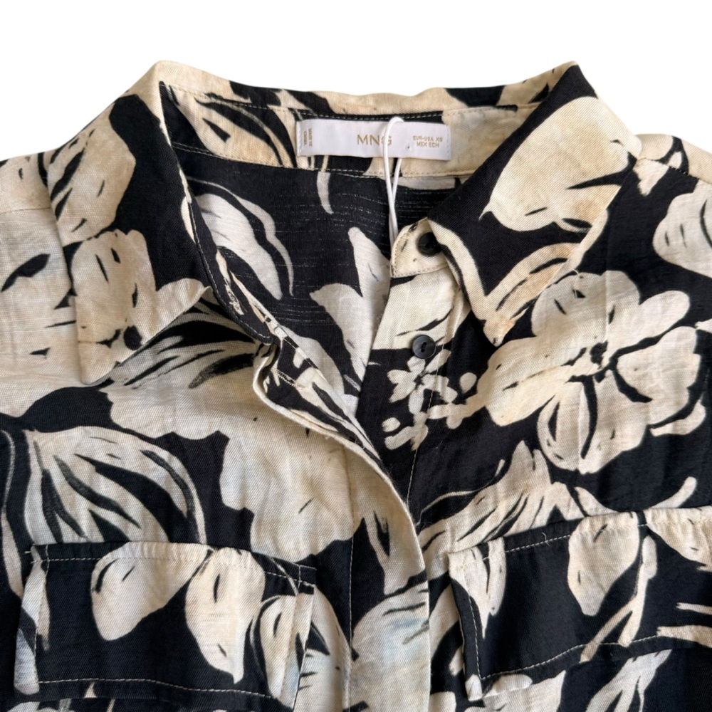 MNG Floral Black and White Jumpsuit XS - Picture 6 of 11